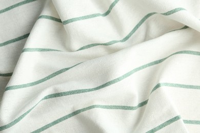 Texture of white striped fabric as background, closeup