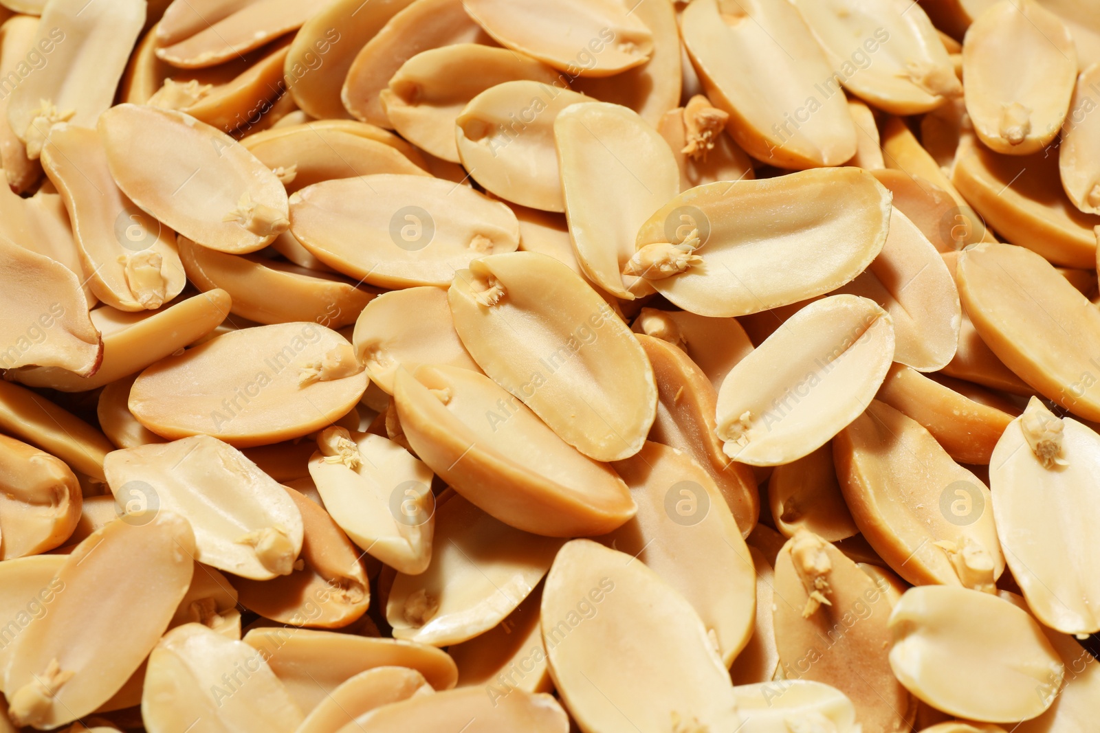 Photo of Fresh peeled peanuts as background, closeup view