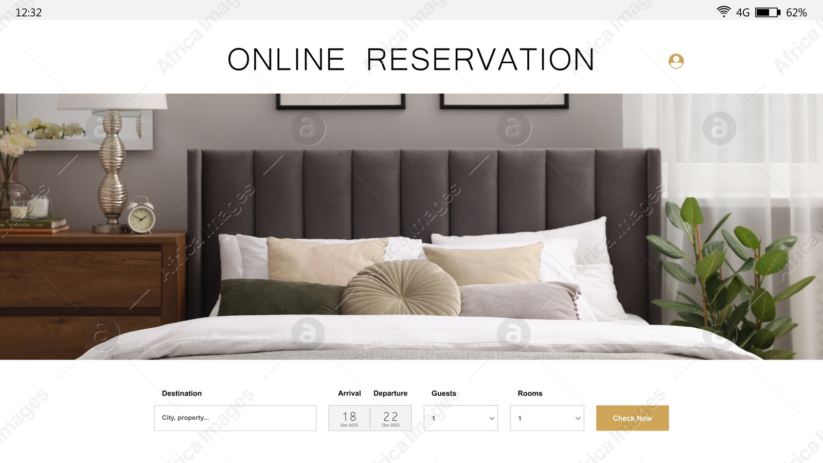 Image of Online hotel booking website interface with information