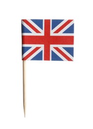 Small paper flag of United Kingdom isolated on white