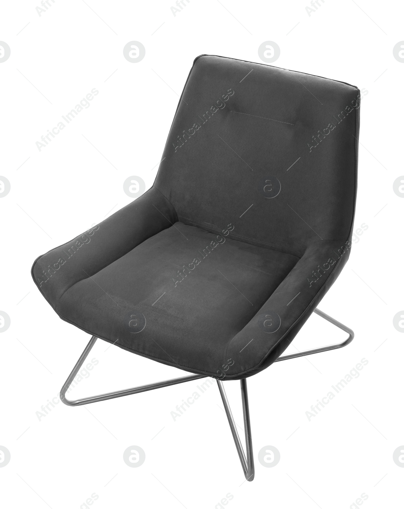 Photo of Stylish comfortable grey chair isolated on white