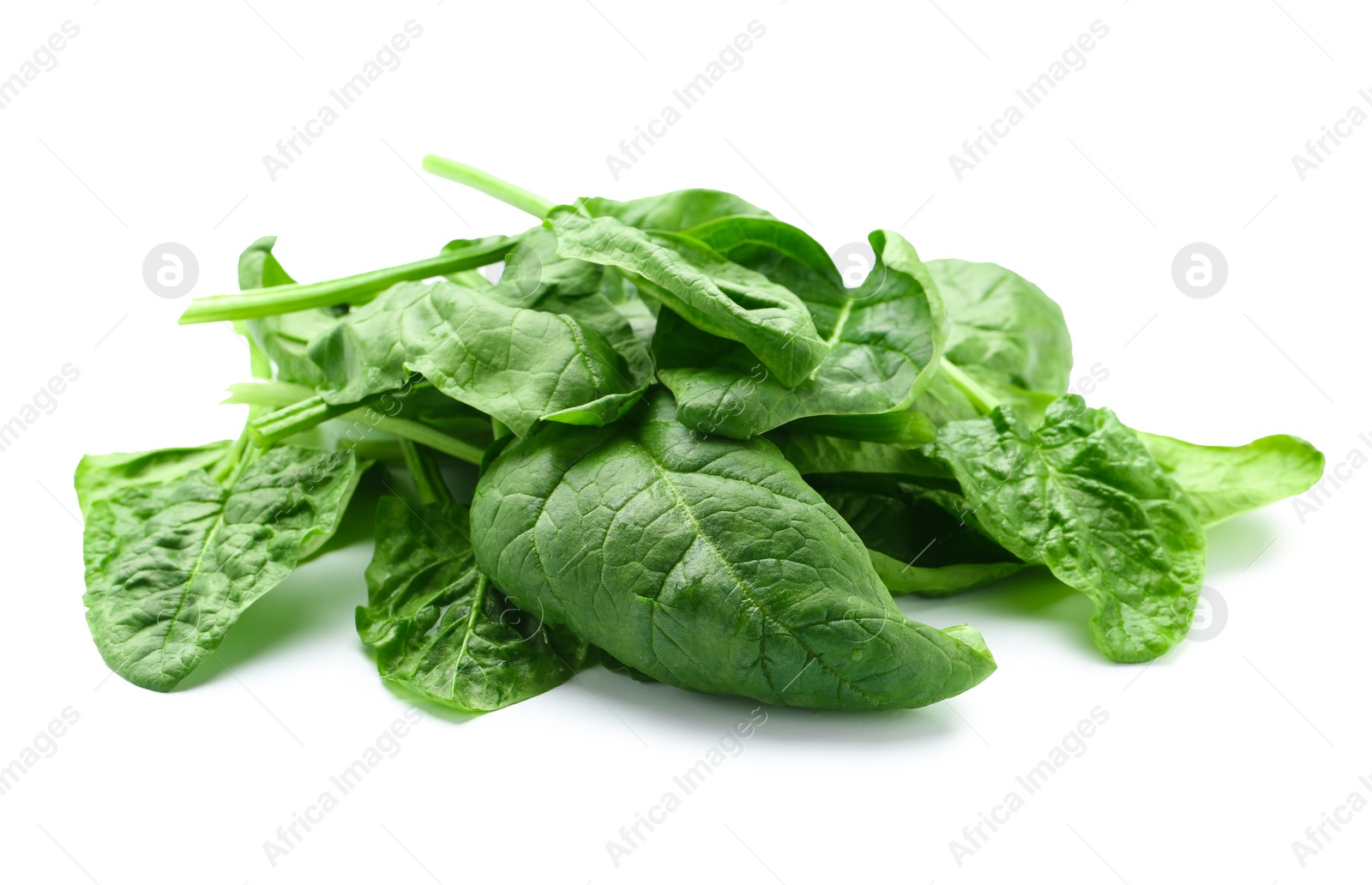 Photo of Pile of fresh spinach leaves isolated on white