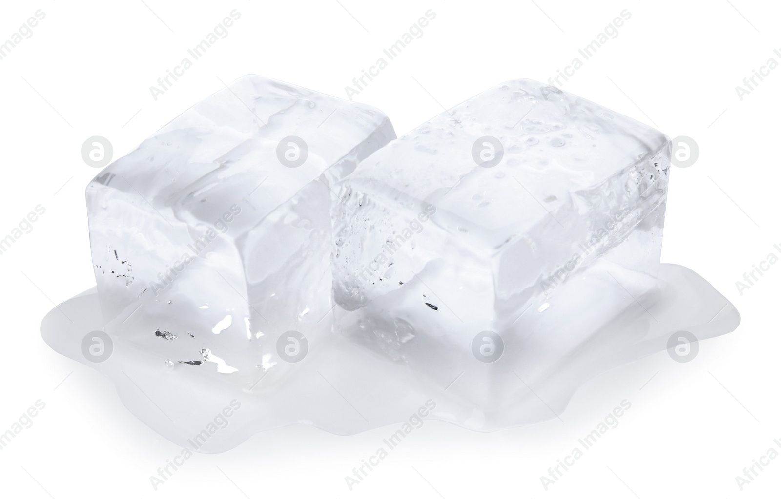 Photo of Crystal clear ice cubes isolated on white