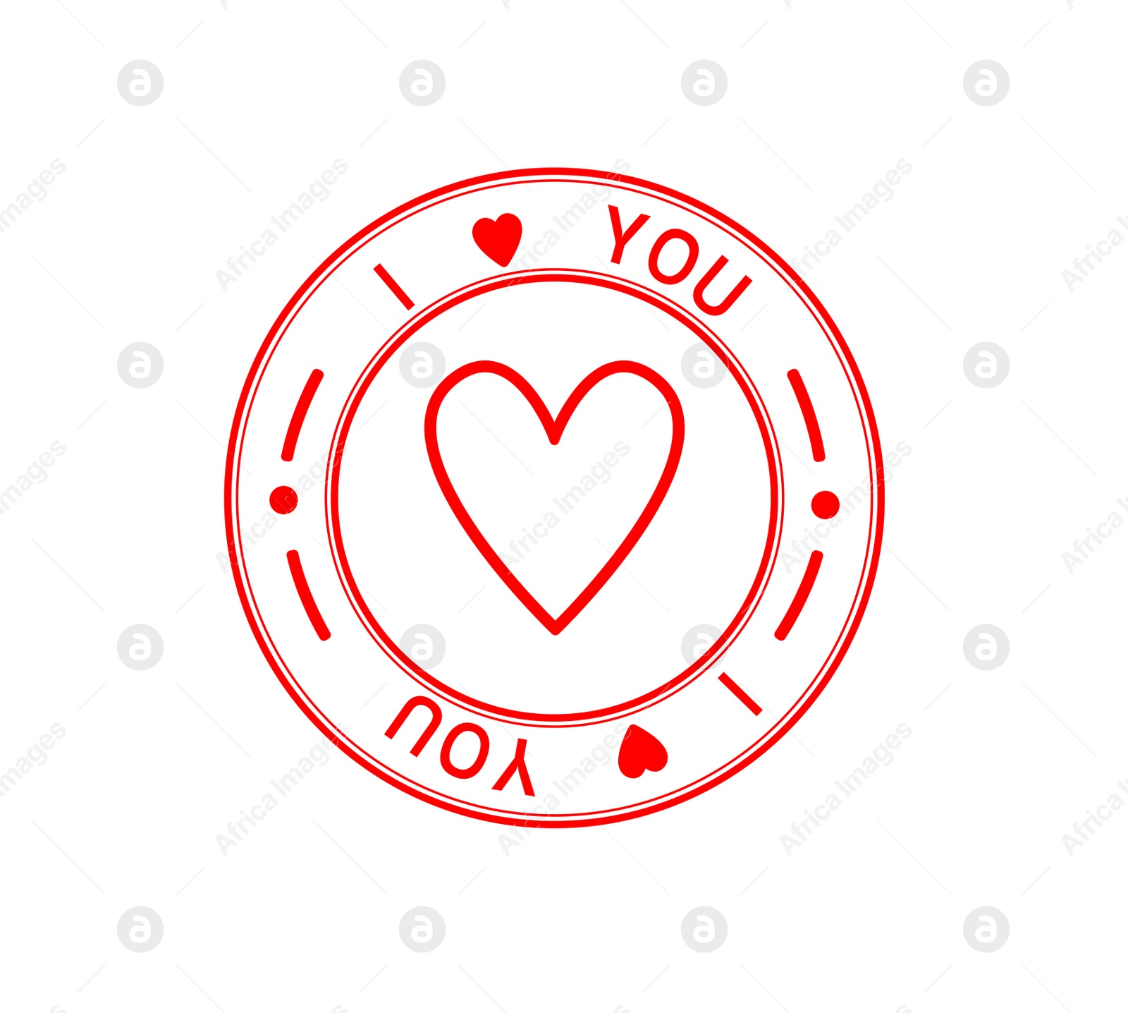 Illustration of Red wax seal with heart on white background