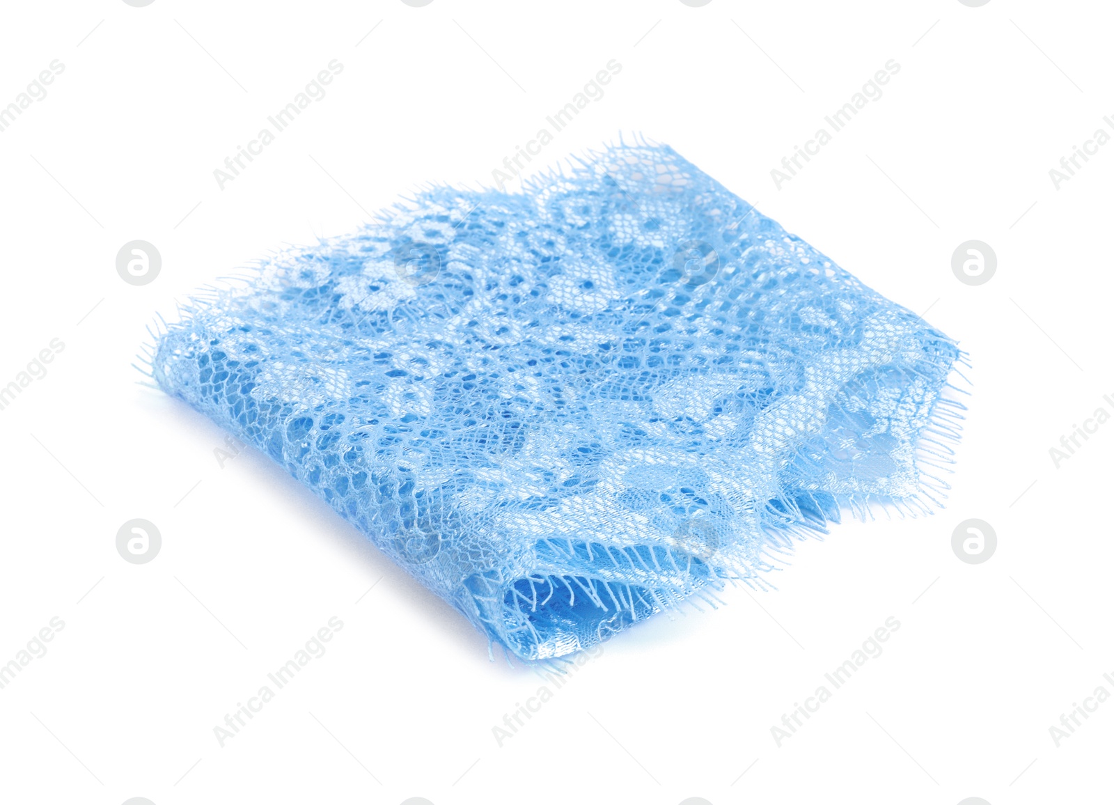 Photo of Beautiful lace with pattern isolated on white