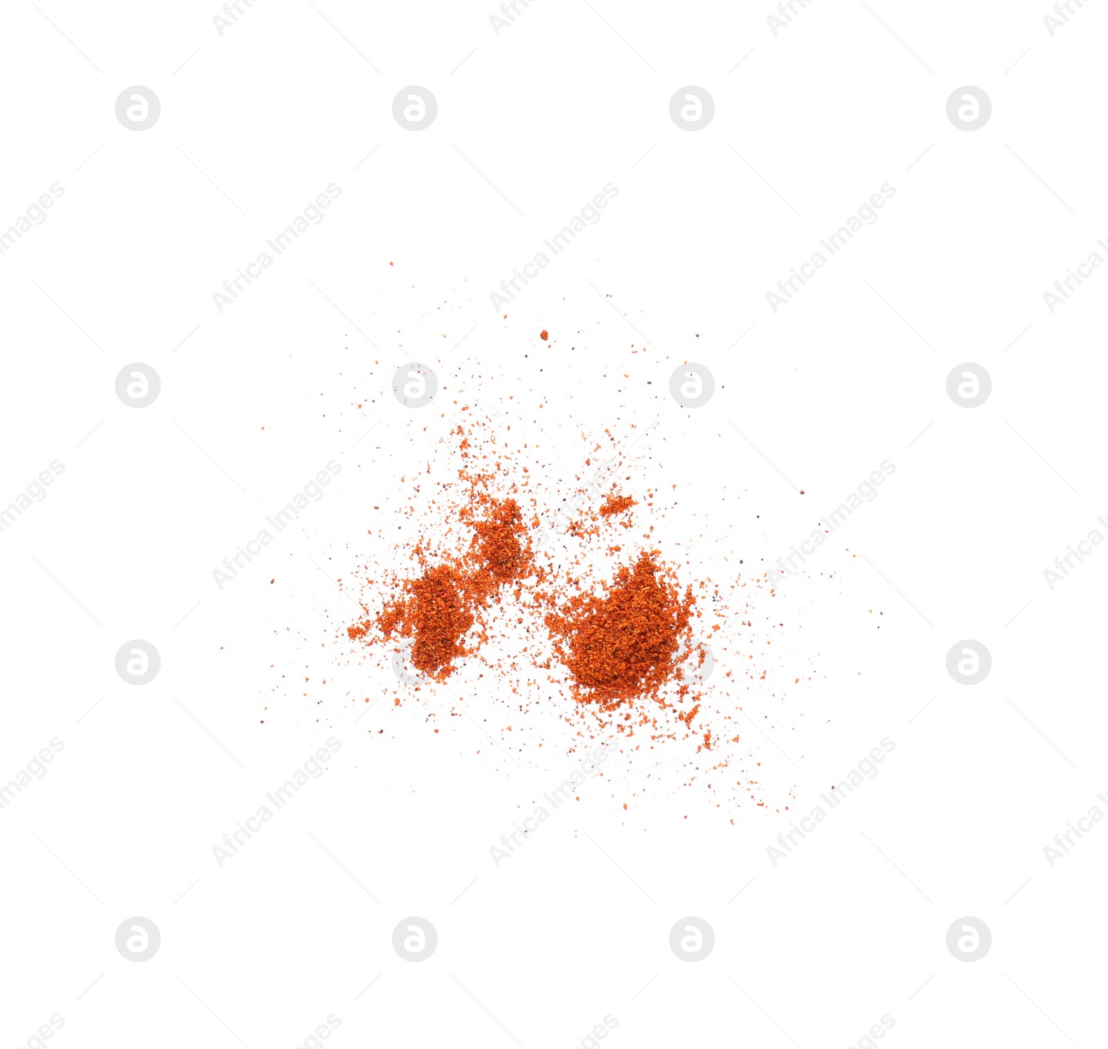 Photo of Aromatic paprika powder isolated on white, top view