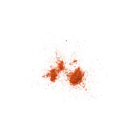 Aromatic paprika powder isolated on white, top view