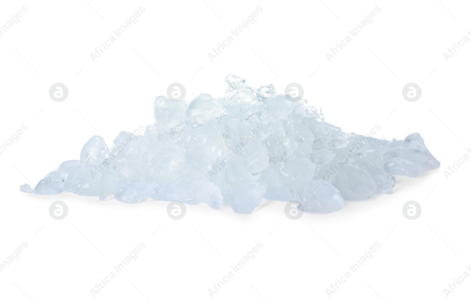 Photo of Heap of crushed ice on white background