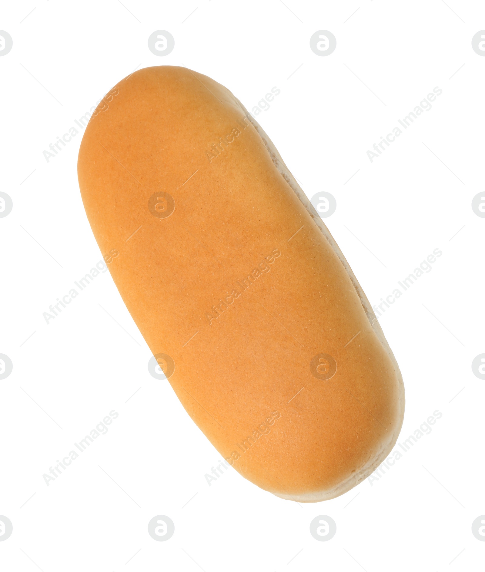 Photo of One fresh hot dog bun isolated on white