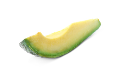 Photo of Slice of raw avocado isolated on white