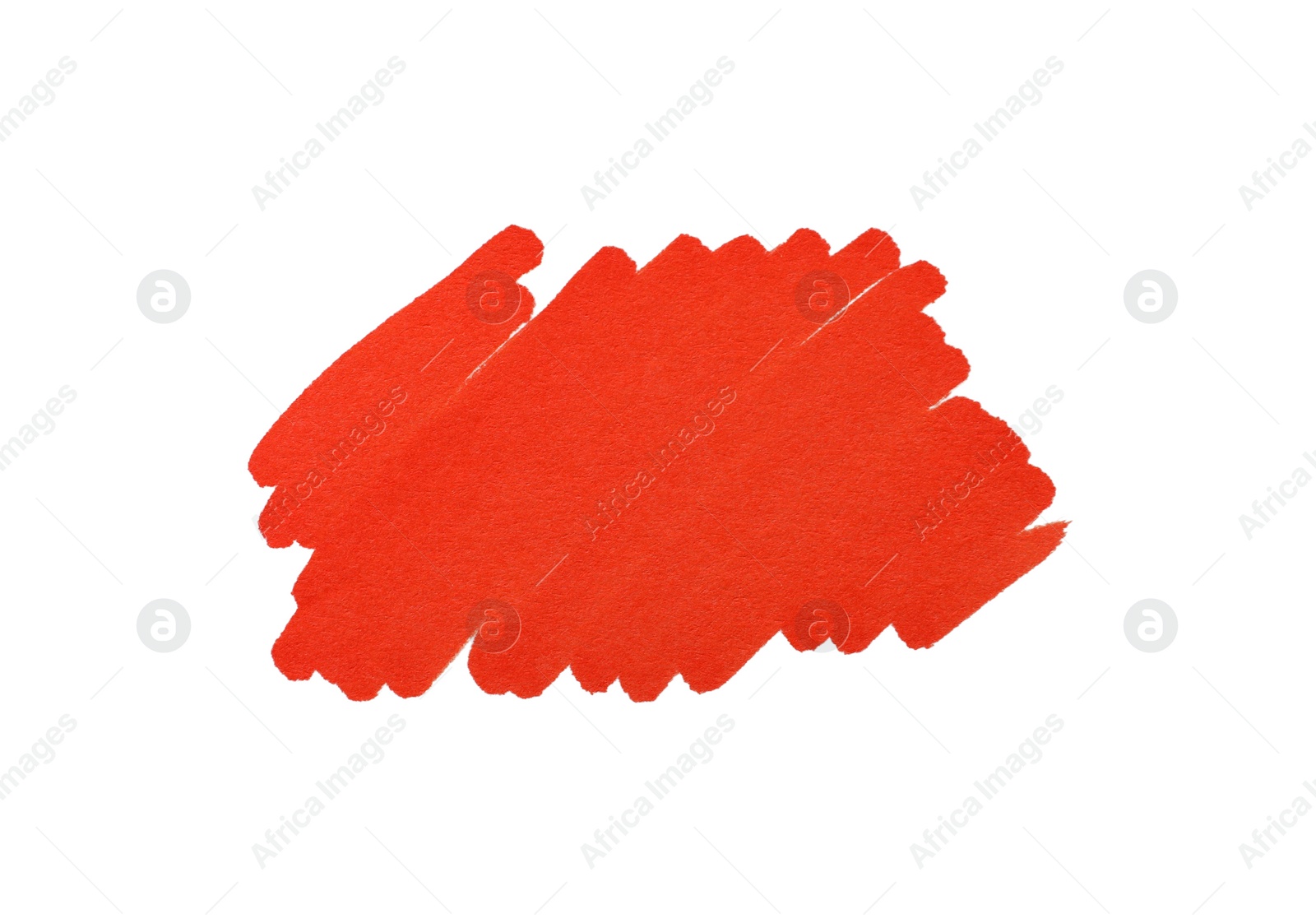 Photo of Stroke drawn with orange marker isolated on white, top view