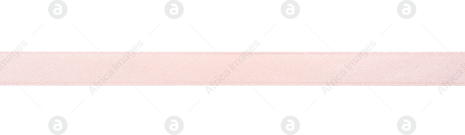 Photo of Beautiful pink ribbon isolated on white, top view