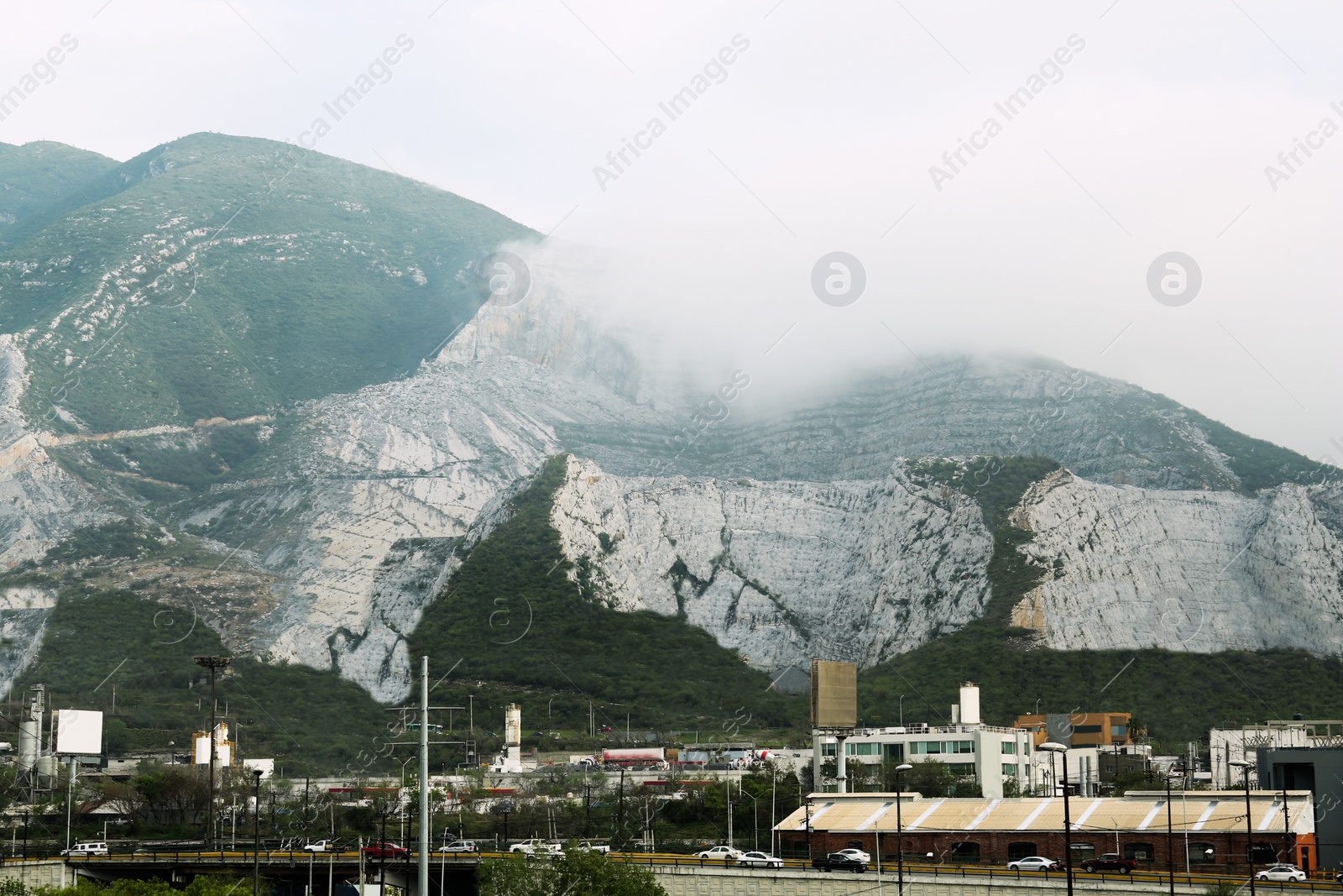 Photo of Picturesque view of city near beautiful mountain