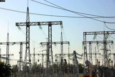 Photo of Modern electrical substation outdoors on sunny day