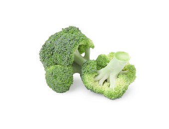 Photo of Fresh raw green broccoli isolated on white