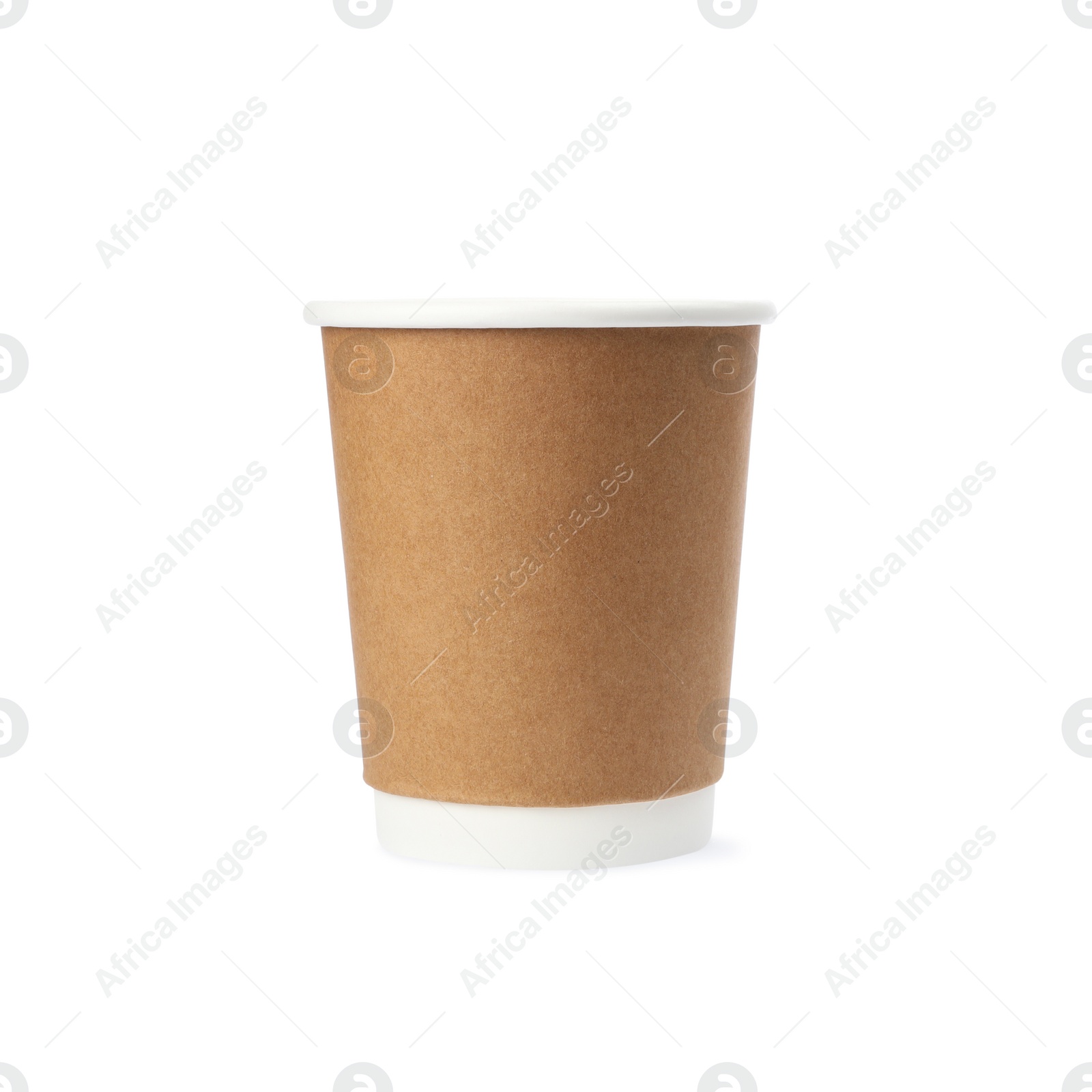 Photo of Takeaway paper coffee cup isolated on white