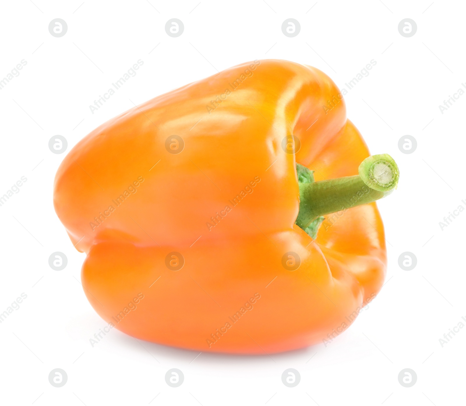 Photo of Ripe orange bell pepper isolated on white