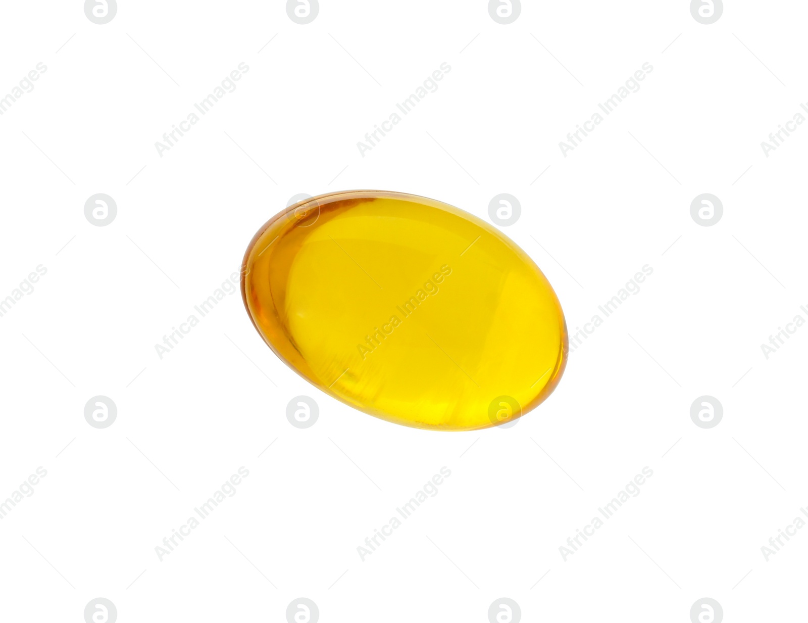 Photo of One vitamin capsule isolated on white. Health supplement