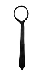 Classic black male necktie isolated on white