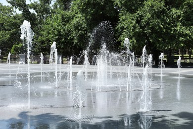 Photo of Beautiful view of fountain in park on sunny day