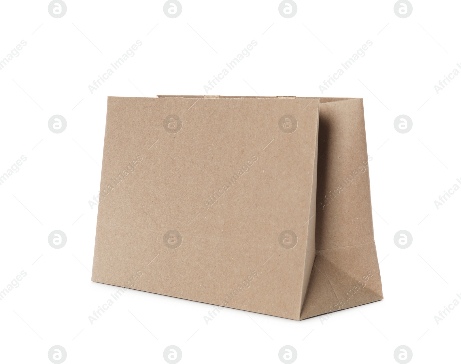 Photo of Paper shopping bag isolated on white. Mock up for design