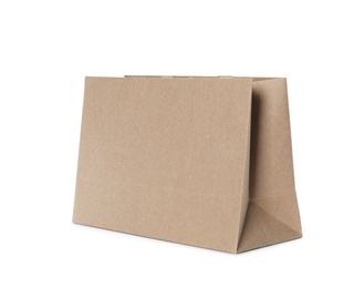 Paper shopping bag isolated on white. Mock up for design