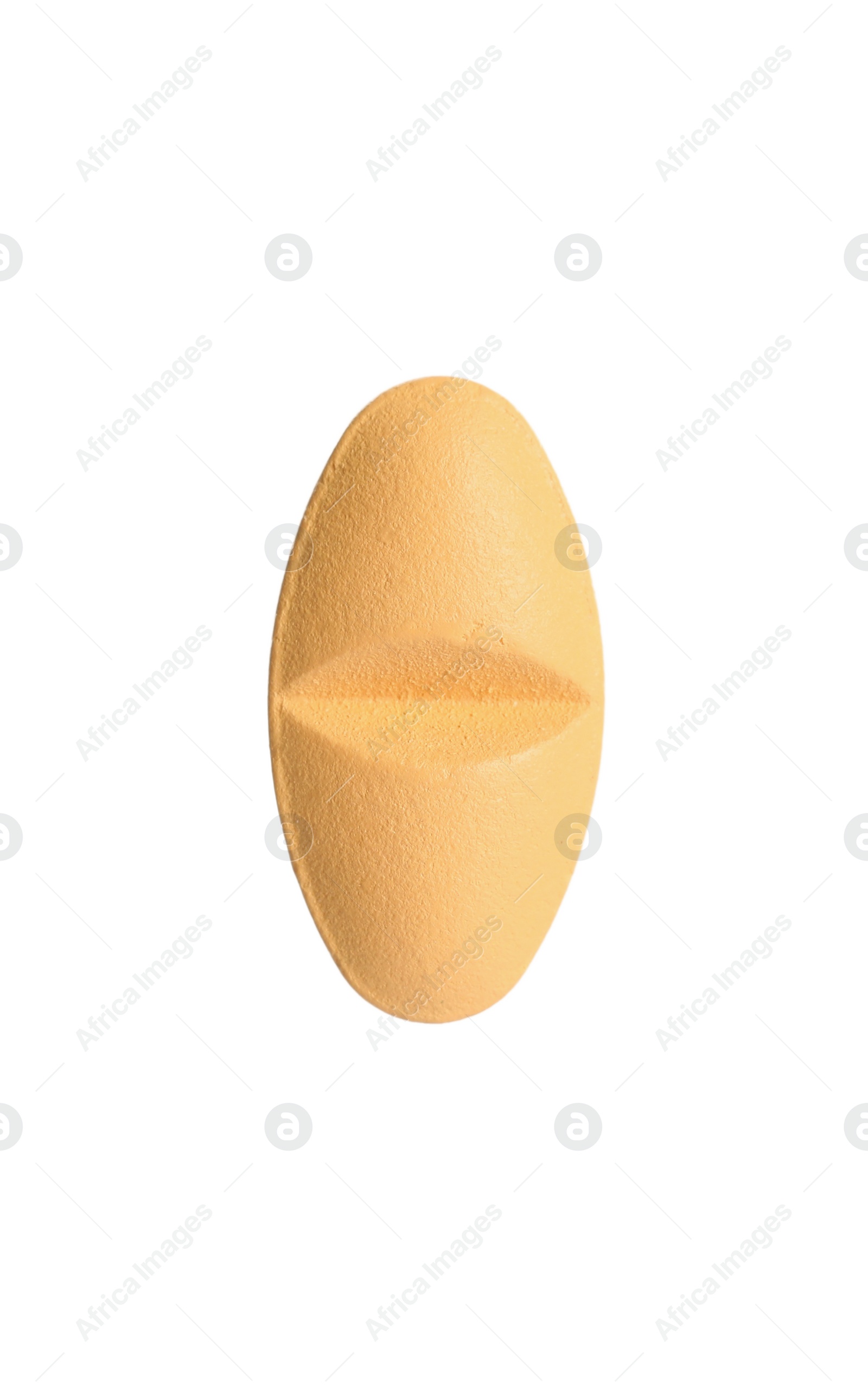 Photo of One pale orange pill isolated on white