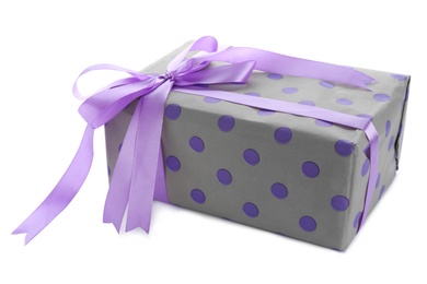 Beautiful gift box on white background