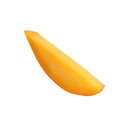 Fresh juicy mango slice on white background