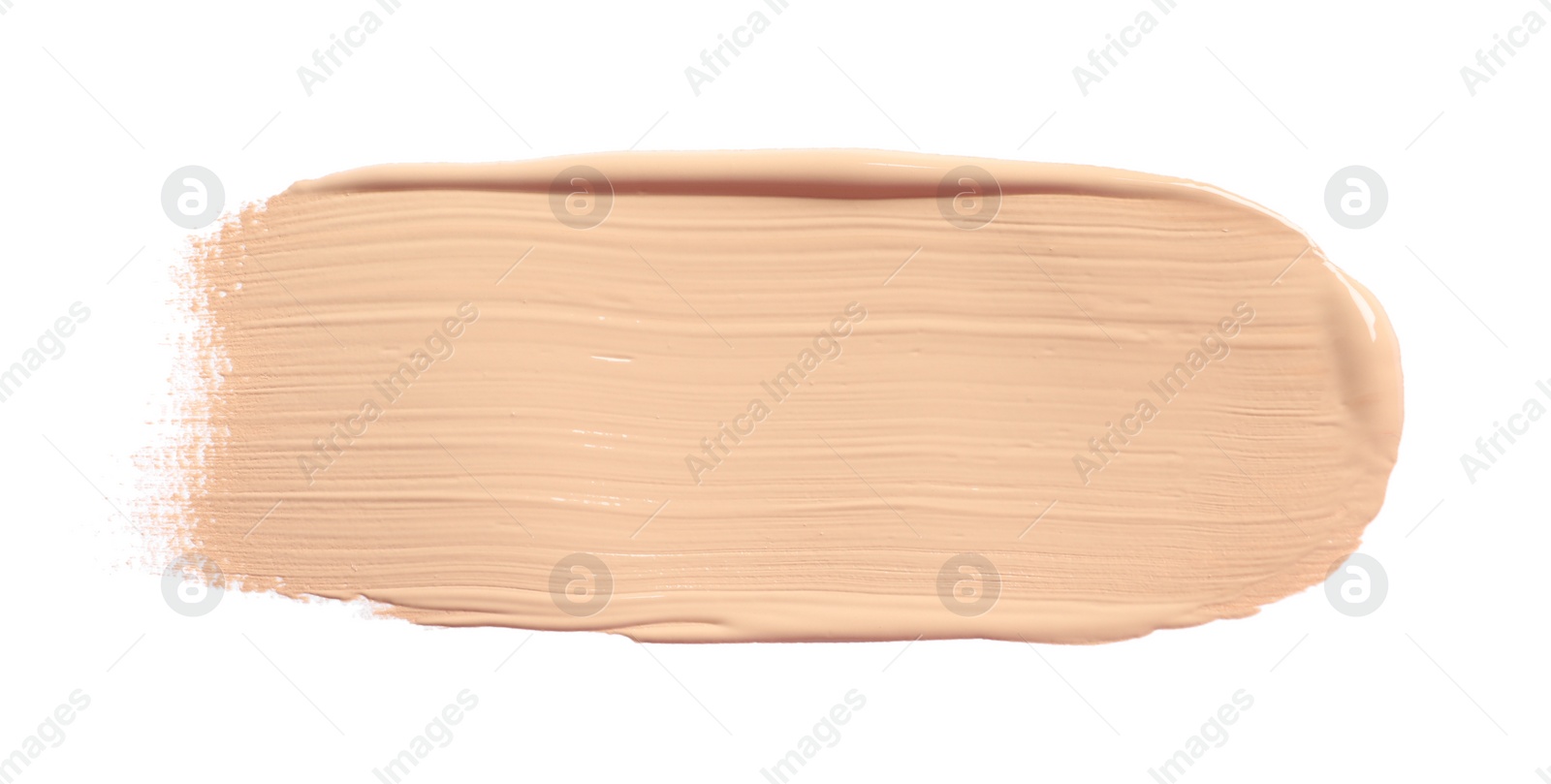 Photo of Smear of skin foundation isolated on white, top view