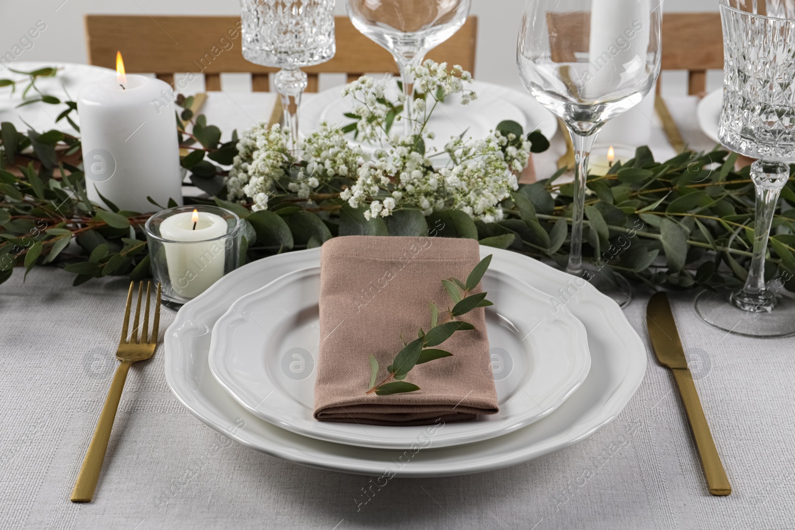 Photo of Stylish elegant table setting for festive dinner