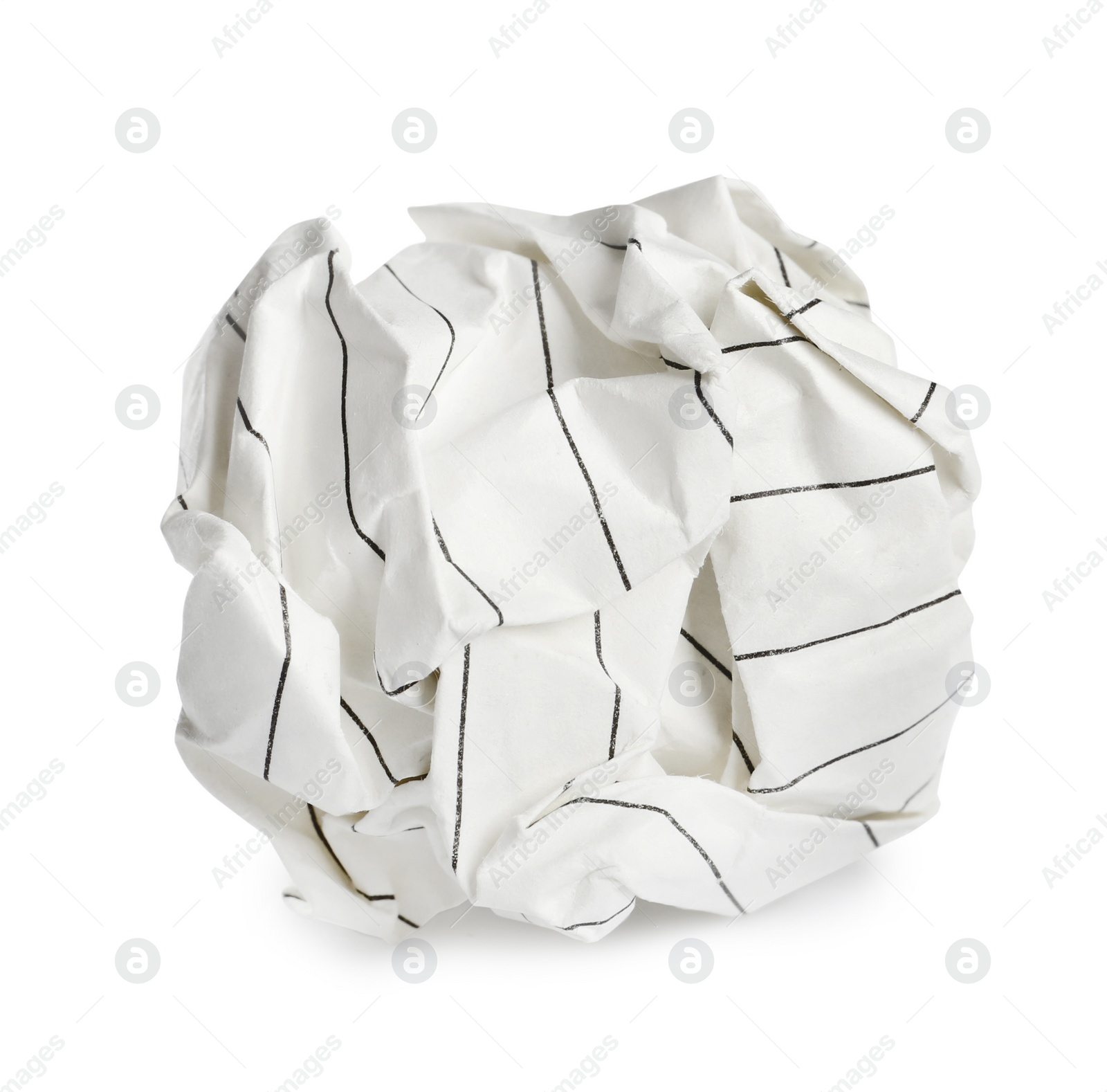 Photo of Crumpled sheet of beige paper isolated on white