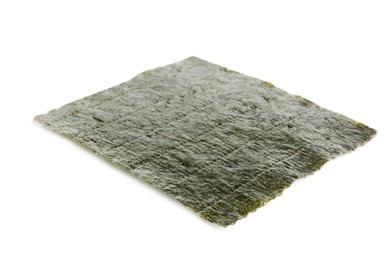 Photo of One dry nori sheet isolated on white