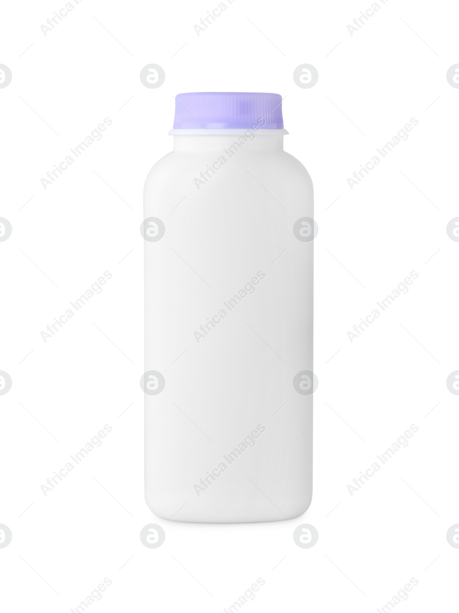 Photo of Blank bottle of baby powder isolated on white