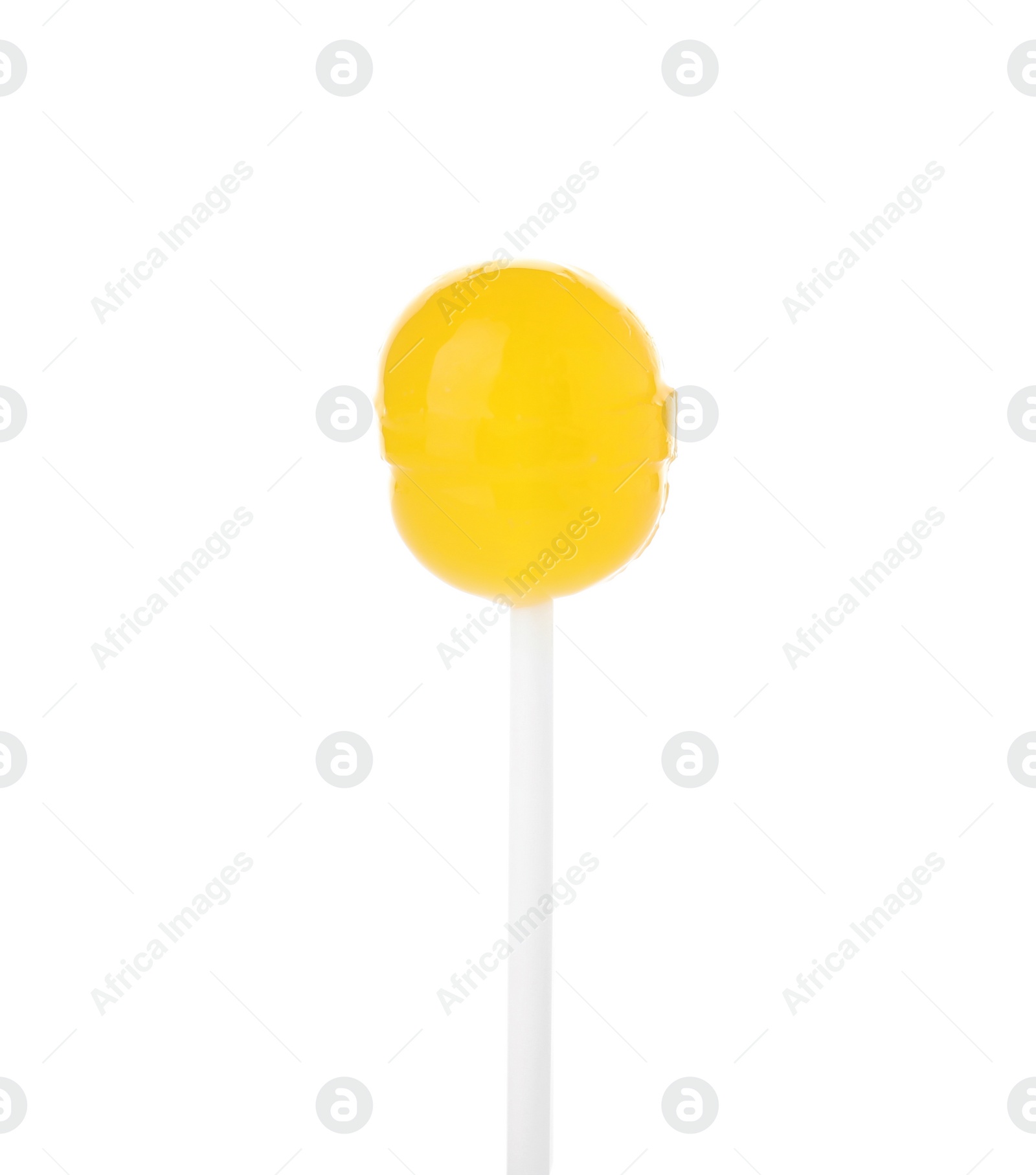 Photo of Tasty colorful fruit flavored candy on white background