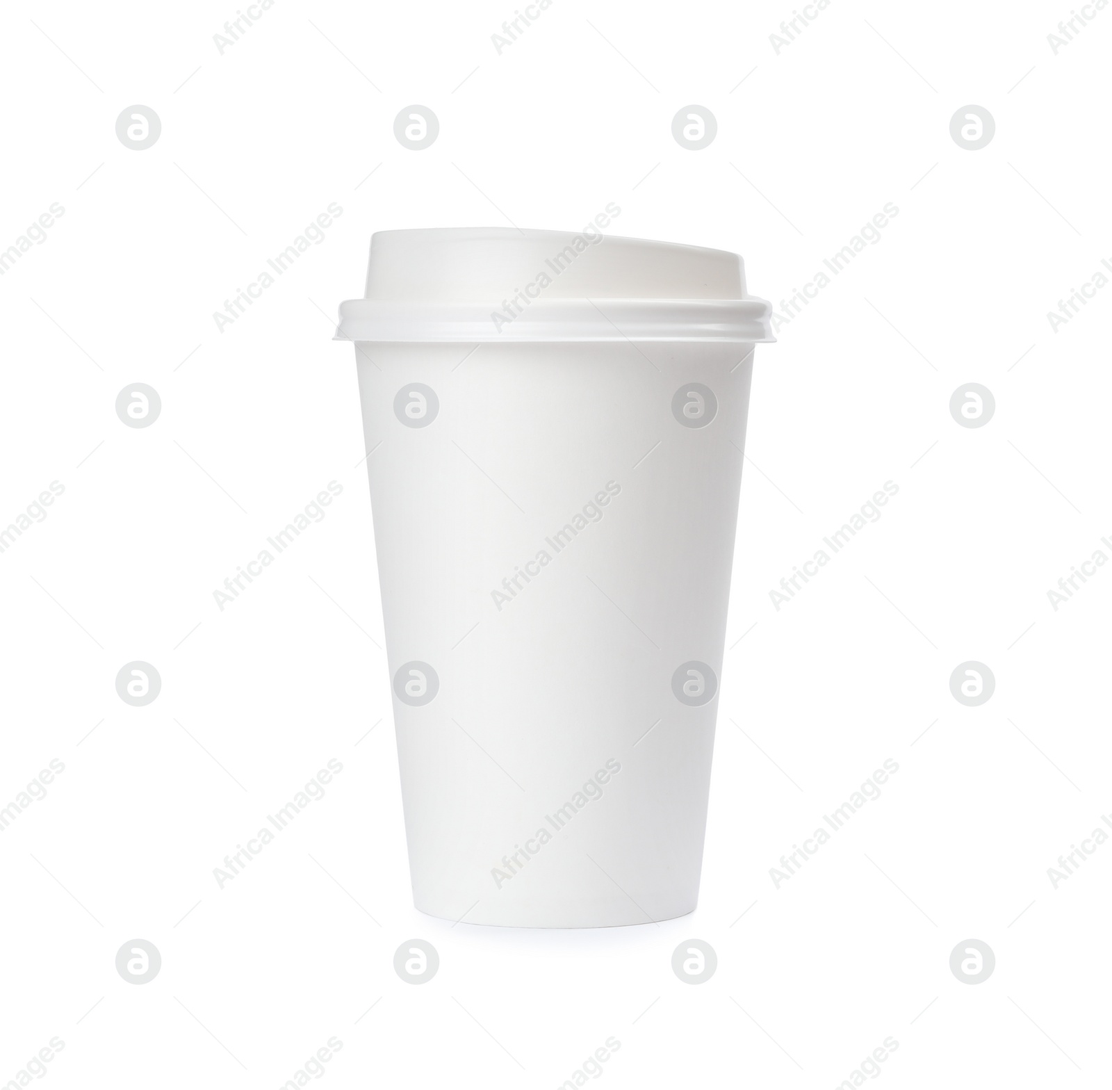 Photo of Takeaway paper coffee cup isolated on white