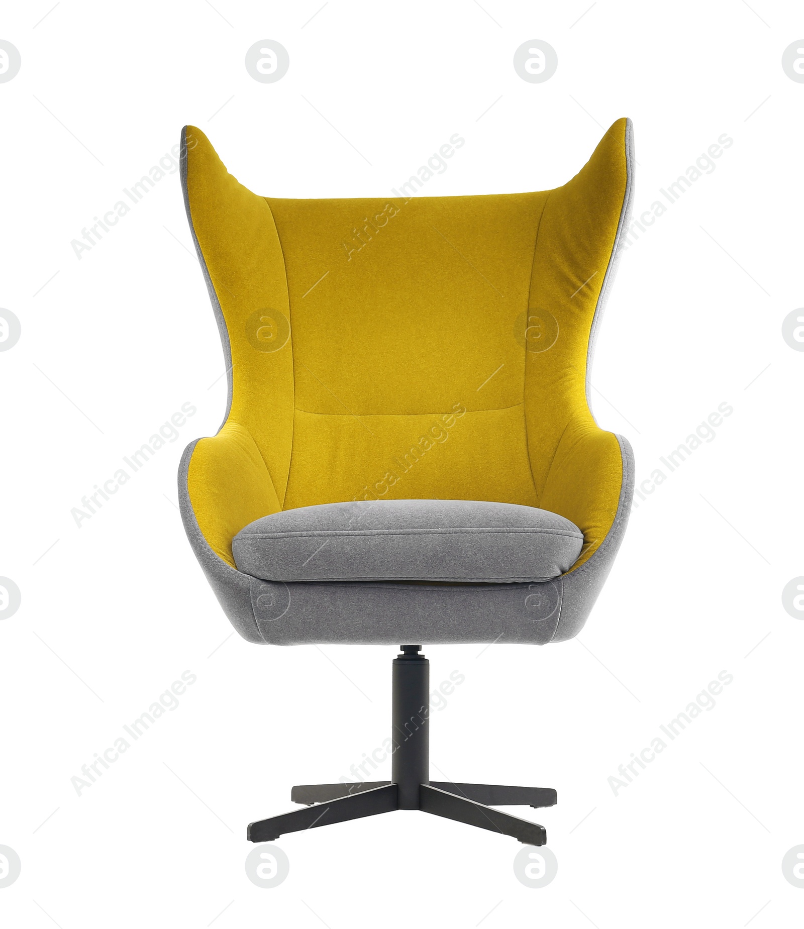 Photo of Comfortable armchair on white background. Interior element