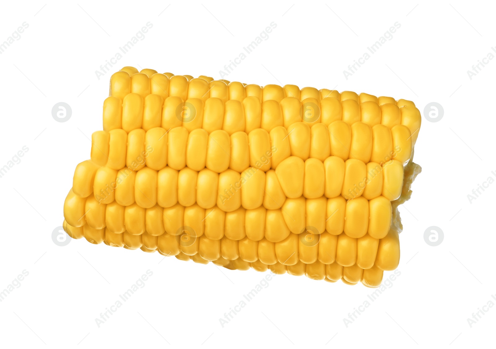 Photo of Piece of fresh corncob on white background