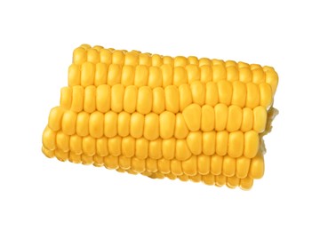 Photo of Piece of fresh corncob on white background