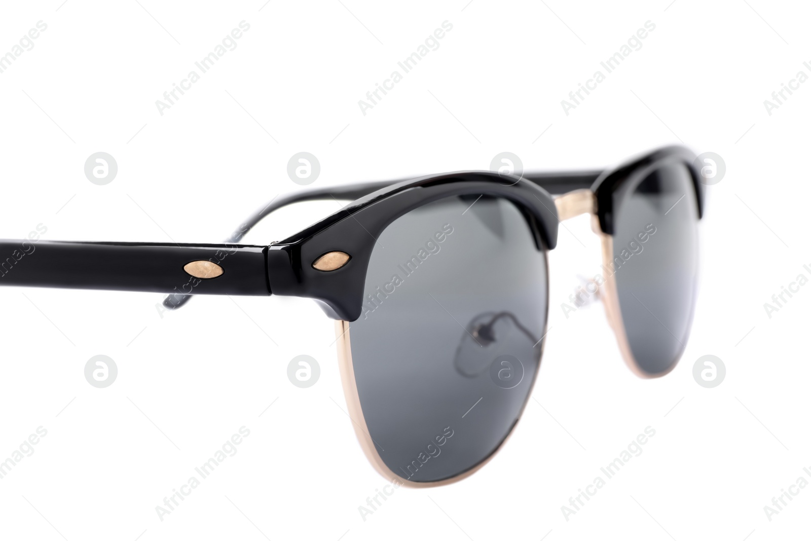 Photo of Stylish sunglasses isolated on white. Fashion accessory