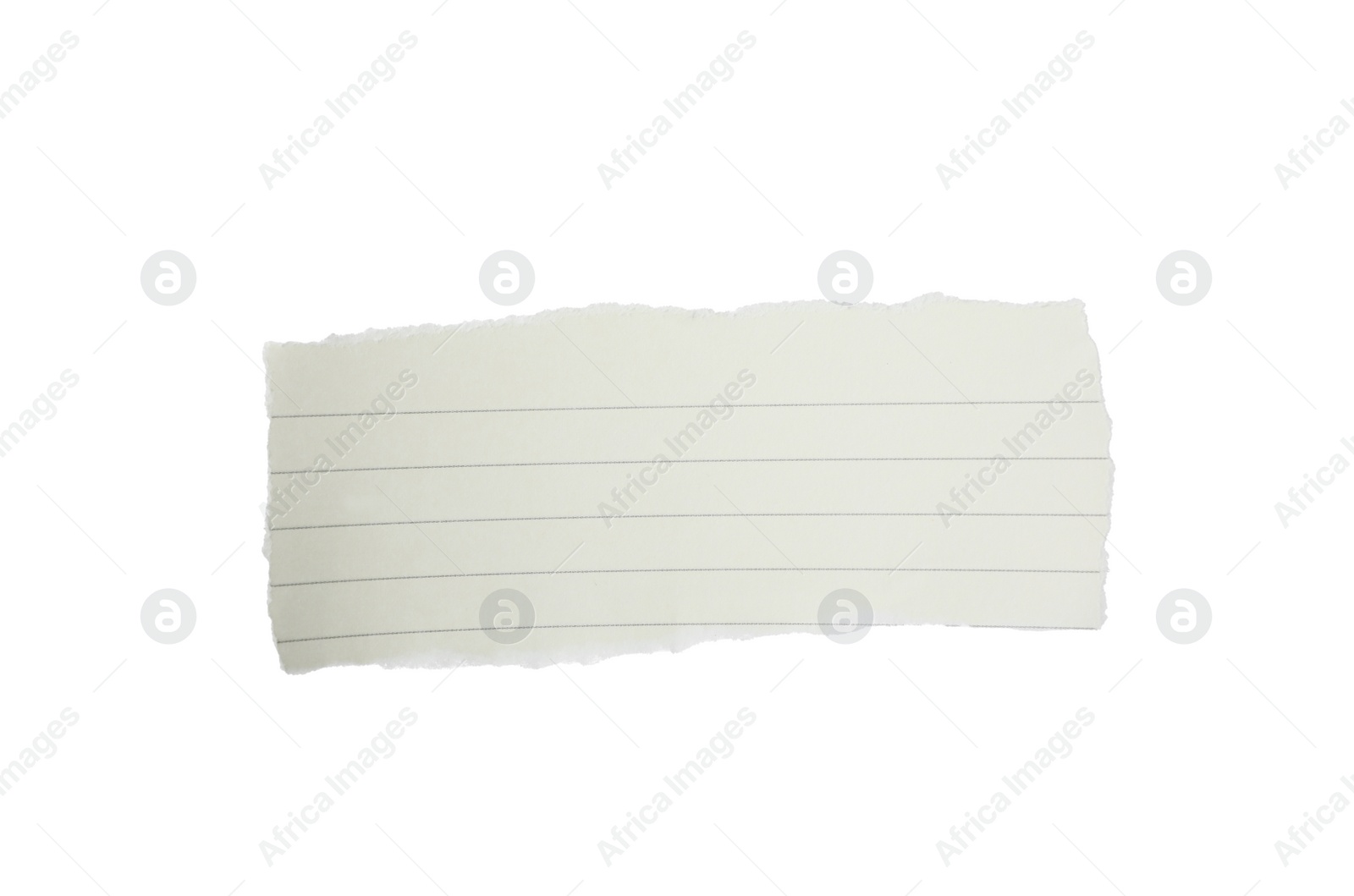 Photo of Piece of blank notebook paper isolated on white. Space for design