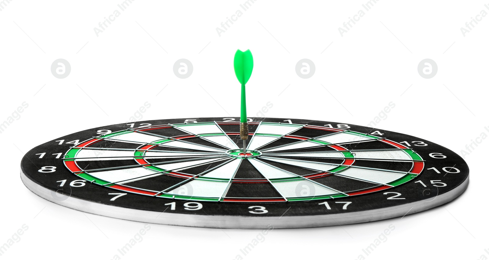 Photo of Dart board with color arrow hitting target