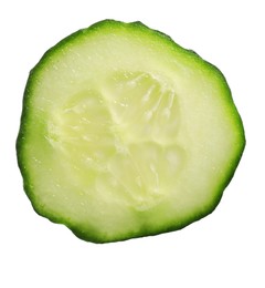 Slice of fresh cucumber isolated on white