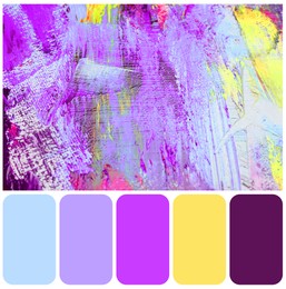 Image of Color palette appropriate to photo of colorful acrylic paints as background