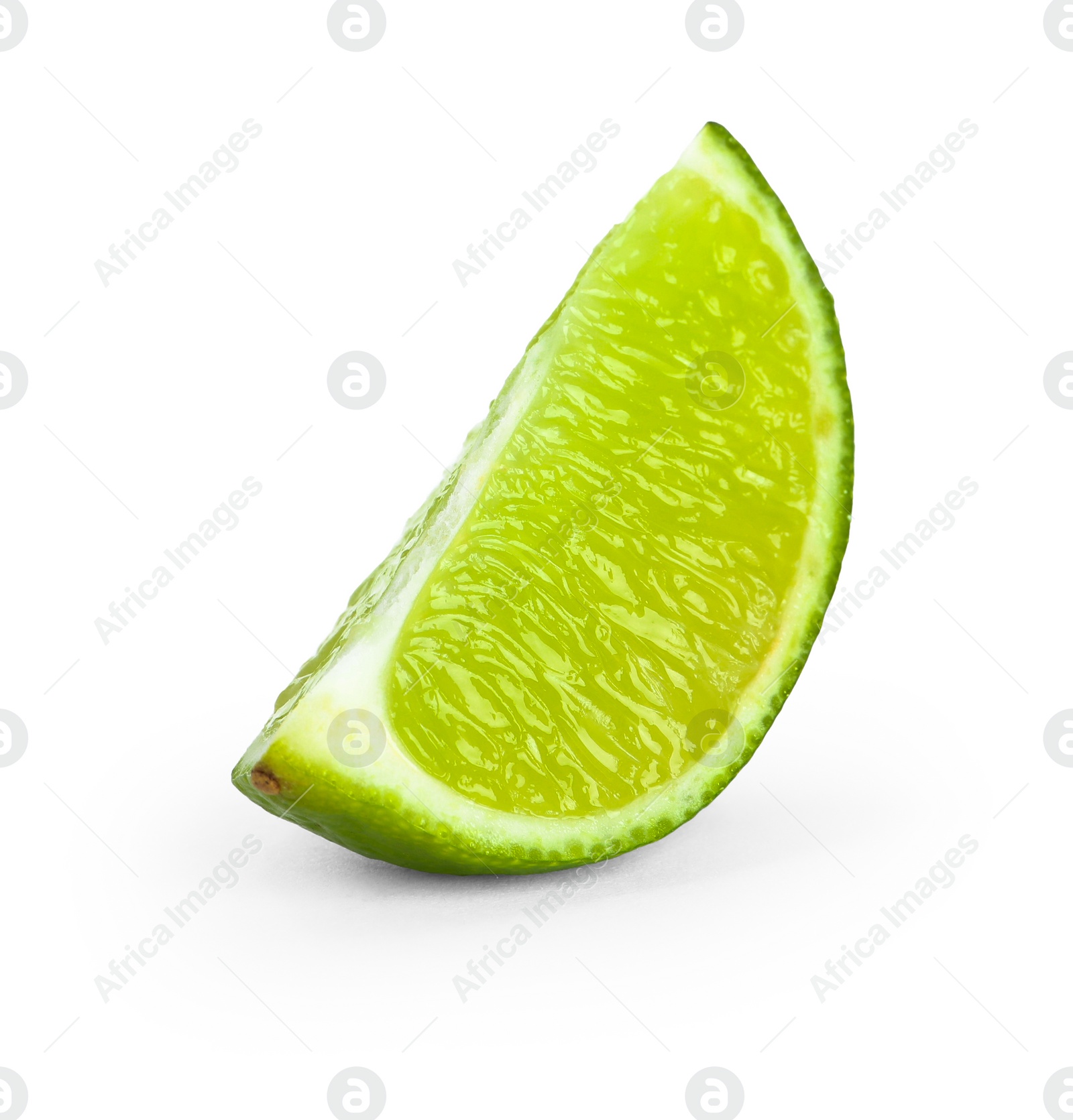 Photo of Slice of fresh green ripe lime isolated on white