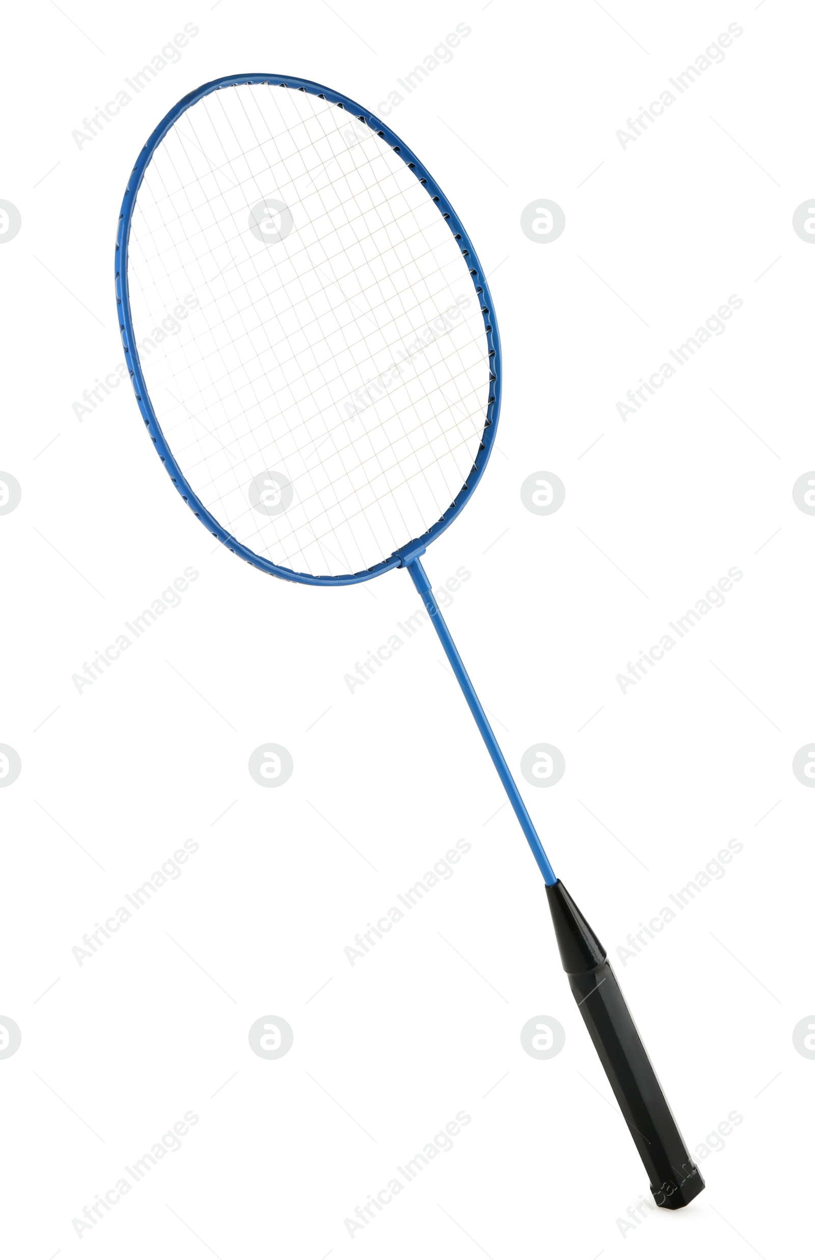 Photo of Badminton racket isolated on white. Sport equipment