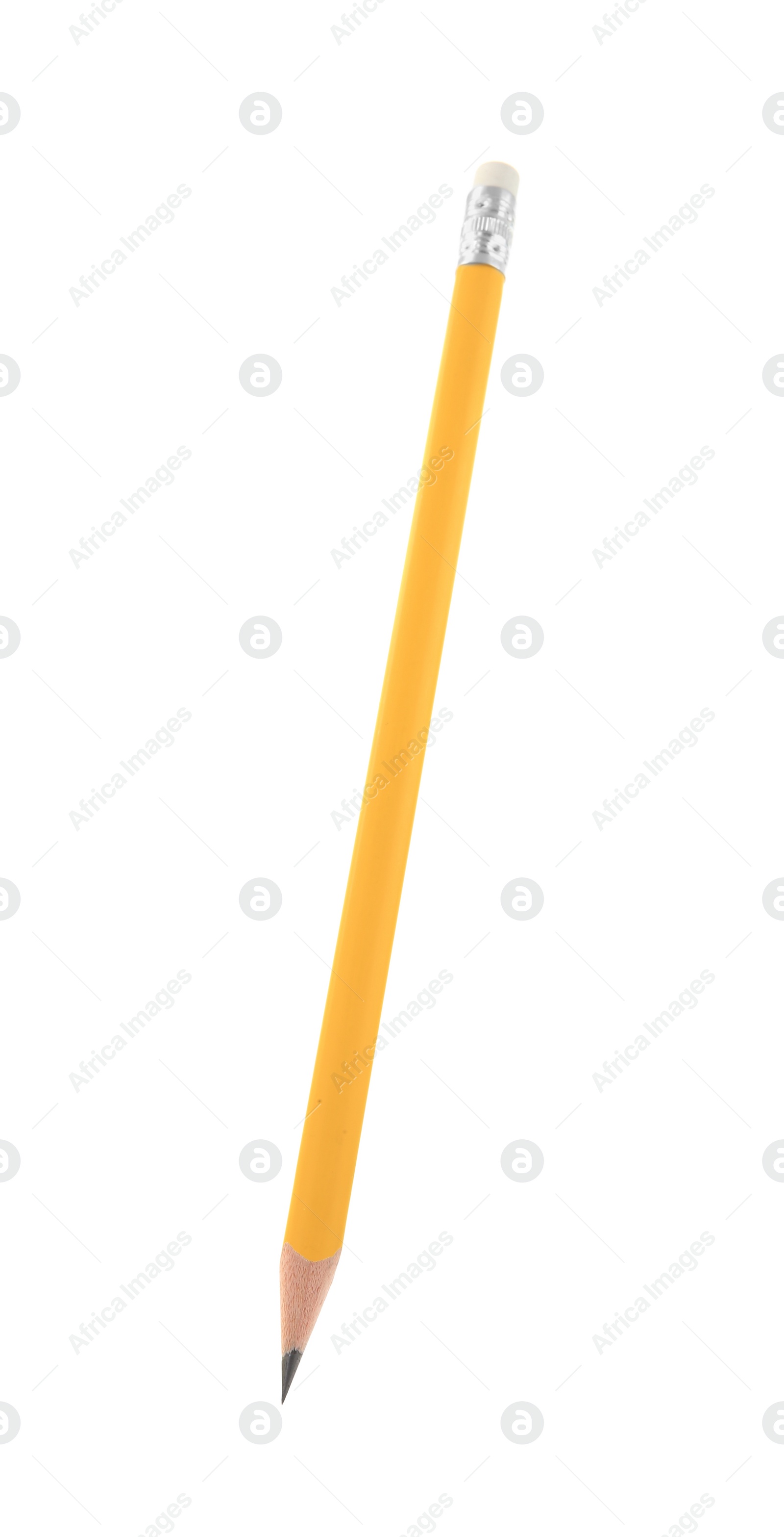 Photo of Sharp graphite pencil isolated on white. School stationery