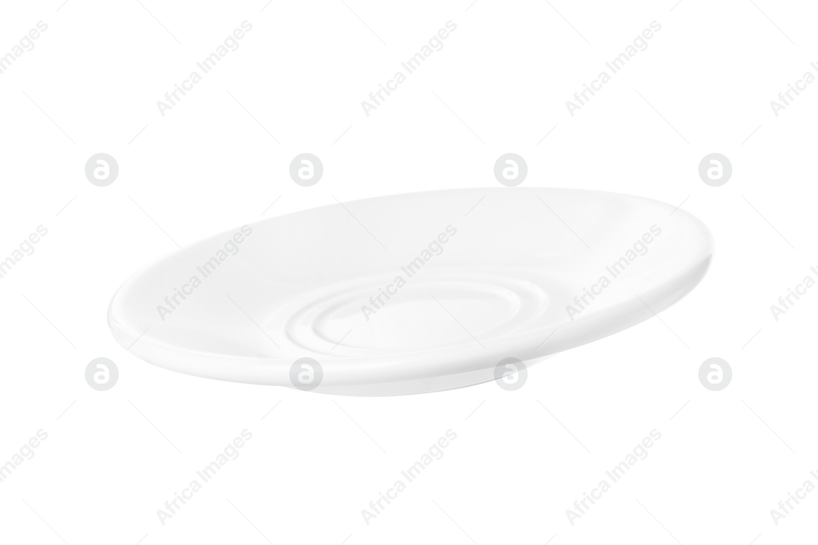 Photo of Ceramic plate isolated on white. Cooking utensil