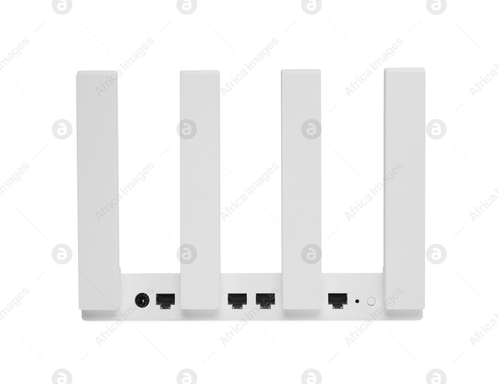 Photo of One modern Wi-Fi router isolated on white