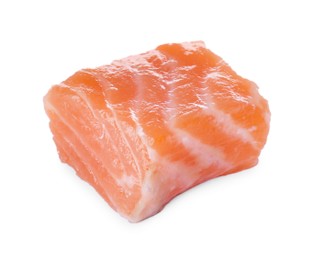 Piece of fresh raw salmon isolated on white